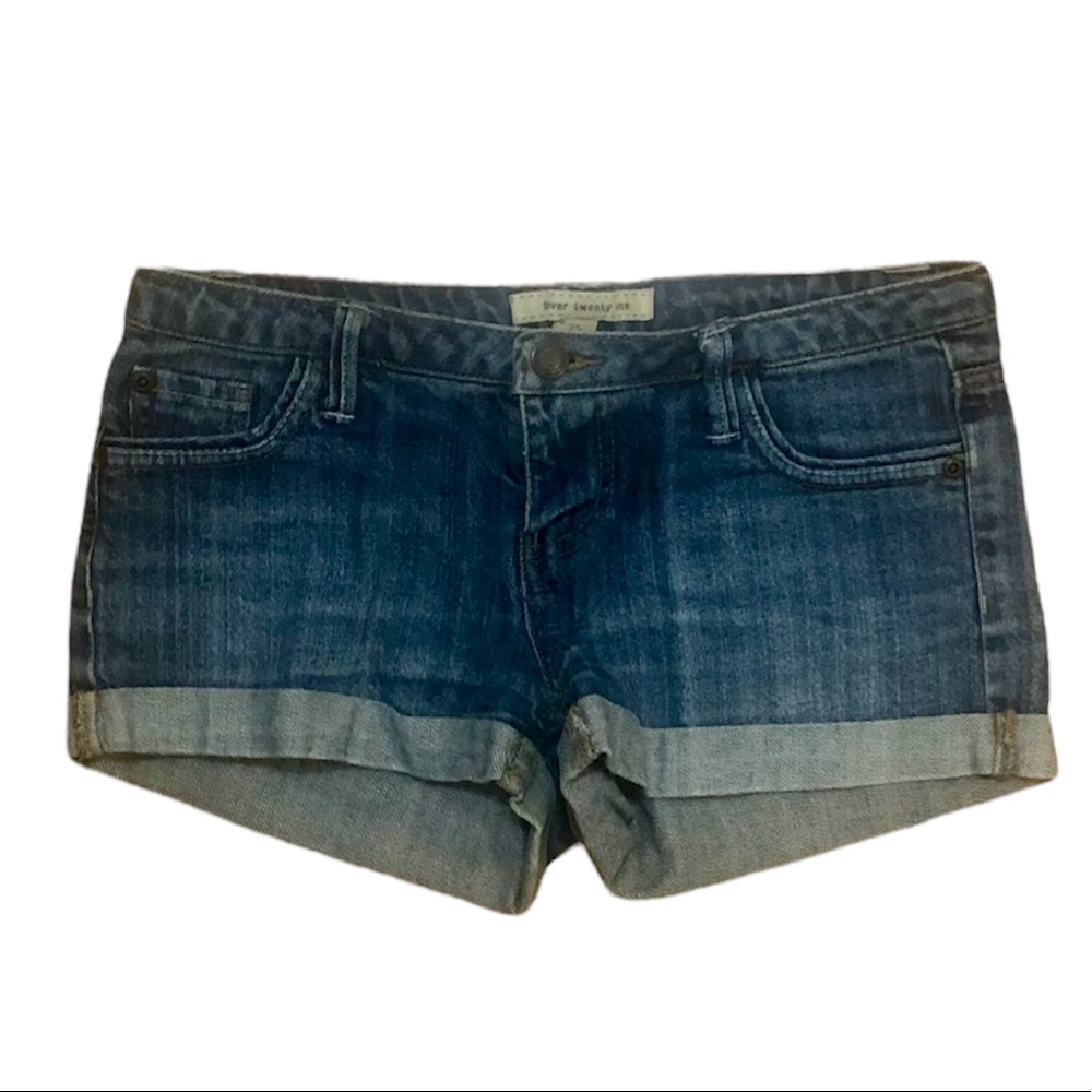 Forever 21 medium wash cuffed jean shorts, 25